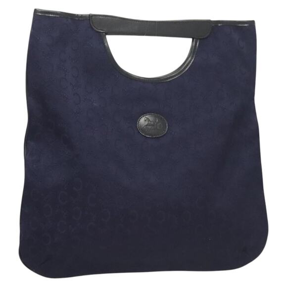 CELINE C Sulky Hand Bag Canvas Navy - Picture 1 of 12